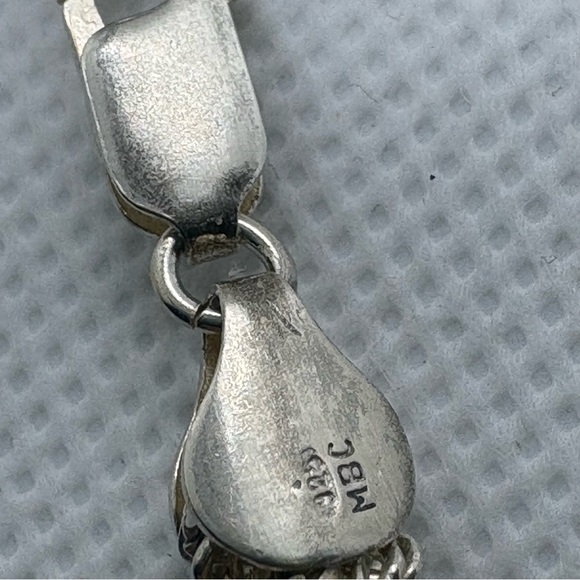 Heavy Sterling Silver Chain Necklace Double Chain Wrapped around a Single Chain - Picture 6 of 13